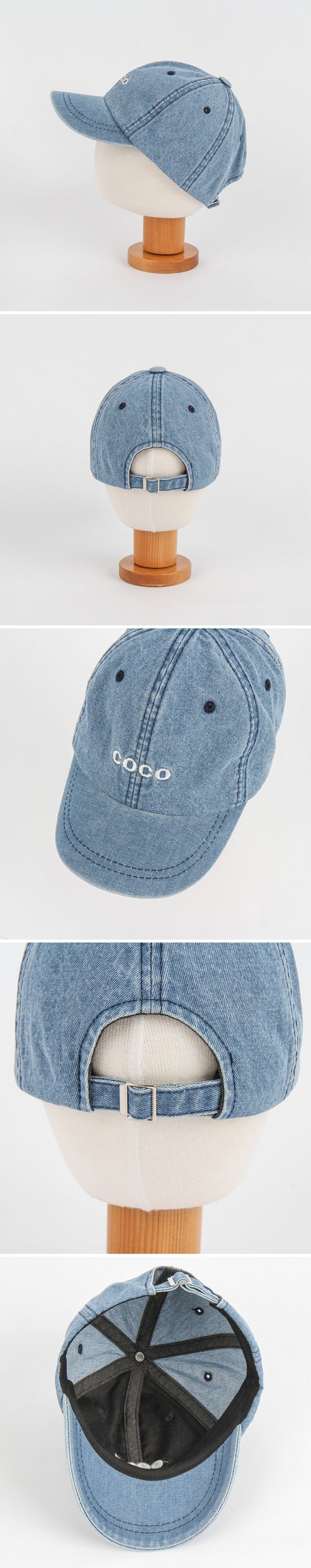 韓國 Babyblee - 正韓製coco刺繡印兒童老帽-湖綠 (FREE[頭圍約48~51cm])