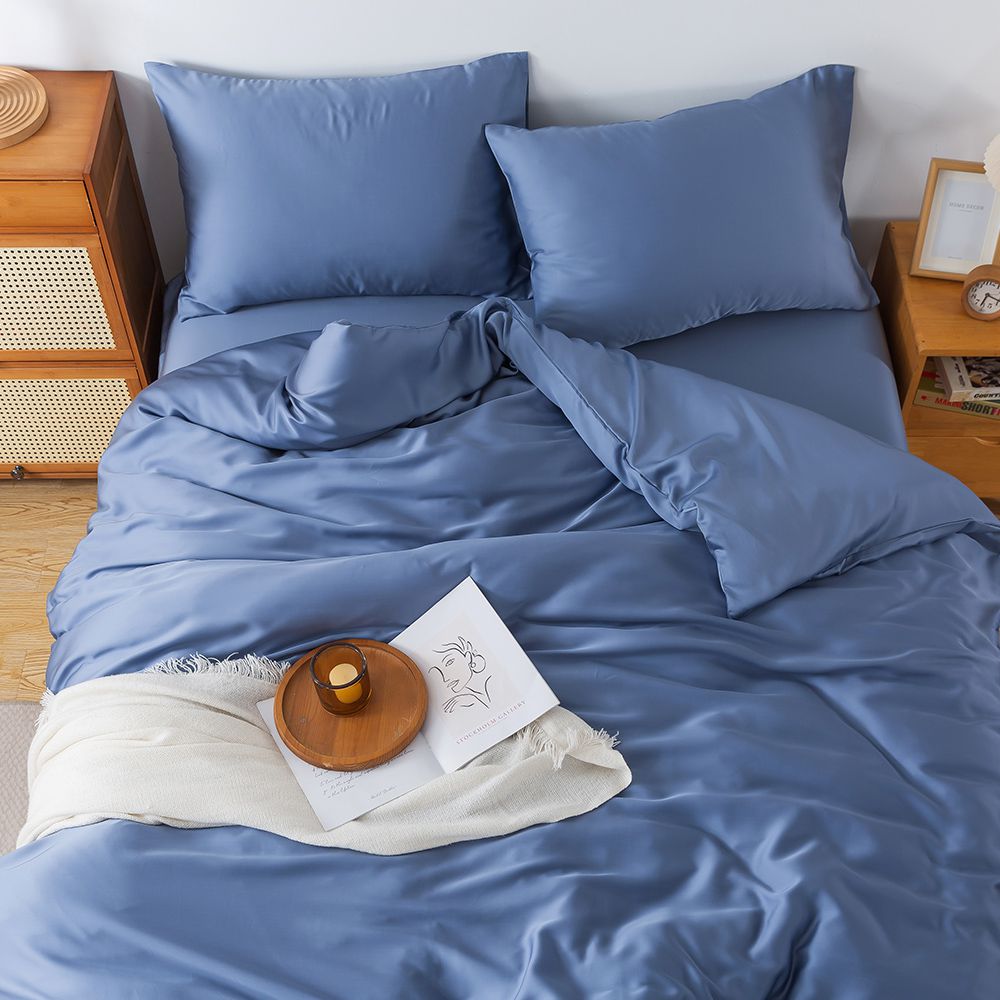 60支天絲被套-海霧藍