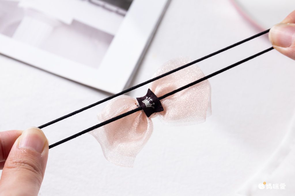 亮亮網紗蝴蝶結髮夾(2入組)-海軍藍