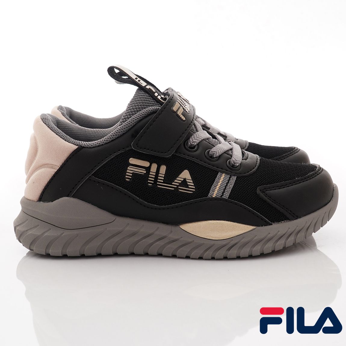 FILA - 輕量慢跑鞋款(中大童段)-運動鞋-黑