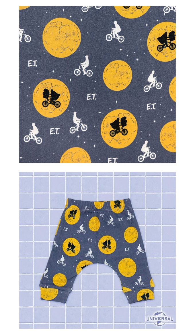 英國 SLEEP NO MORE - 100% 有機棉嬰幼兒長褲-ET外星人/飛向月球 (1.5-2 Y)