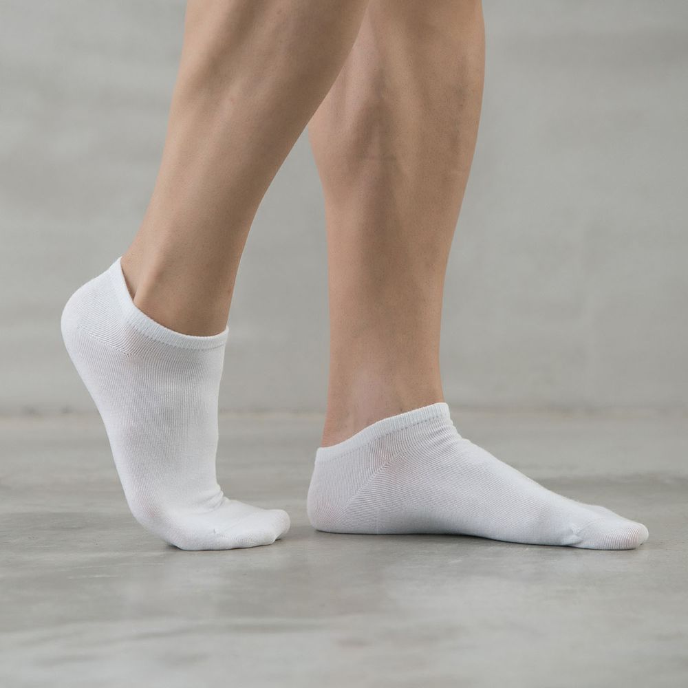 貝柔 Peilou - 抑菌萊卡消臭嫩足襪-船型襪XL(男加大-6雙組)-白色 (26-28cm)