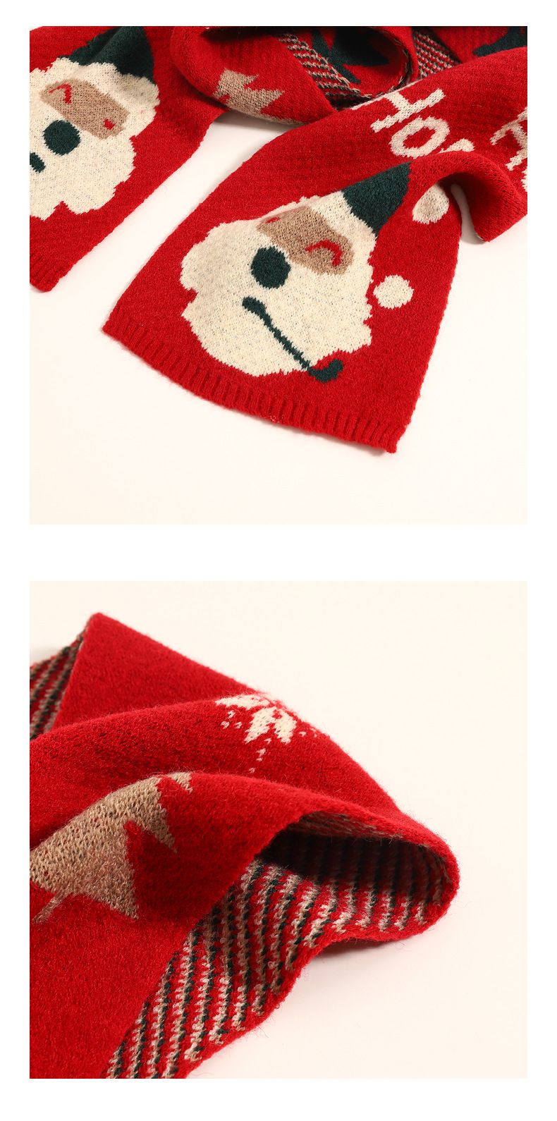 保暖防風加長圍脖-聖誕小鹿-紅色 (長度約135cm)