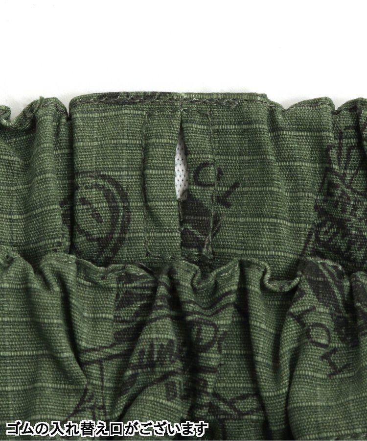 日本 BREEZE - 挺版廓形印花主廚褲-變形蟲-黑