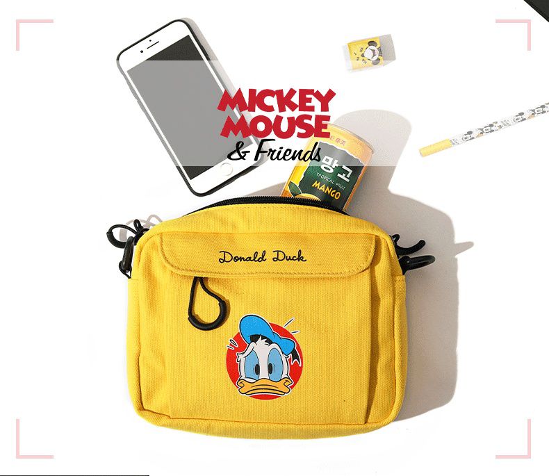 字母斜背包-卡通人物米奇-黑色