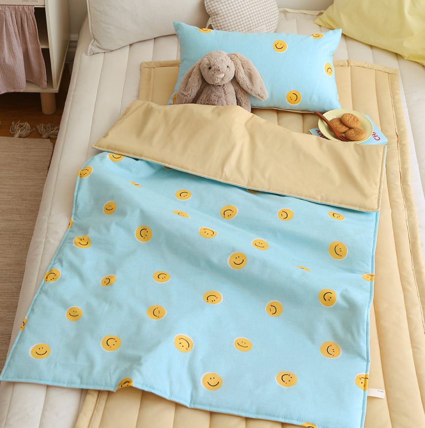 韓國 Prielle - 純棉分離式睡袋(無拉鍊)-萌萌動物-附防水睡袋收納袋