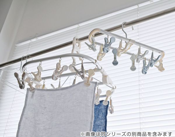 日本代購 - 熱銷定番 SUNNY系列簡約可折疊衣架-40小夾組-白x灰 (72×37.5×33cm)