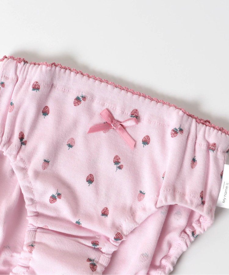 日本 apres les cours - 100%棉 舒適花苞三角內褲(女童)-草莓-象牙白