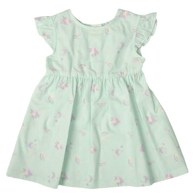 akachan honpo - 夏季洋裝-嫘縈混紡-淺綠色