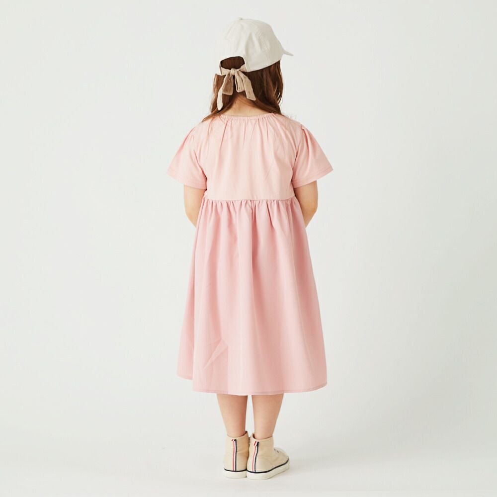 日本 evercloset - 涼爽純棉休閒短袖洋裝-黑白