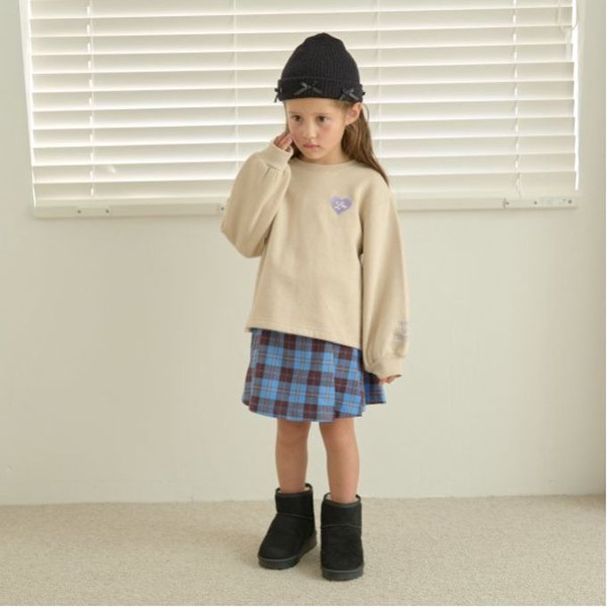 日本 Lycee mine - 學院風俏麗格紋褲裙-窗櫺格紋-淺灰x黃