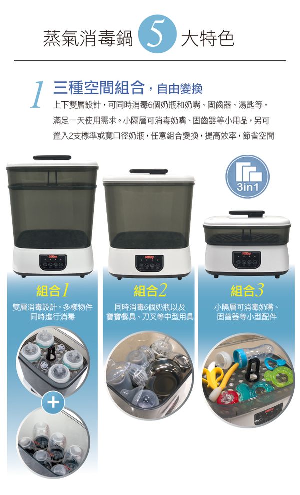 Nuby - 蒸氣消毒烘乾鍋-贈 矽膠奶瓶250mlx1+nuby櫻桃型奶嘴0-6m(顏色隨機出貨)x1