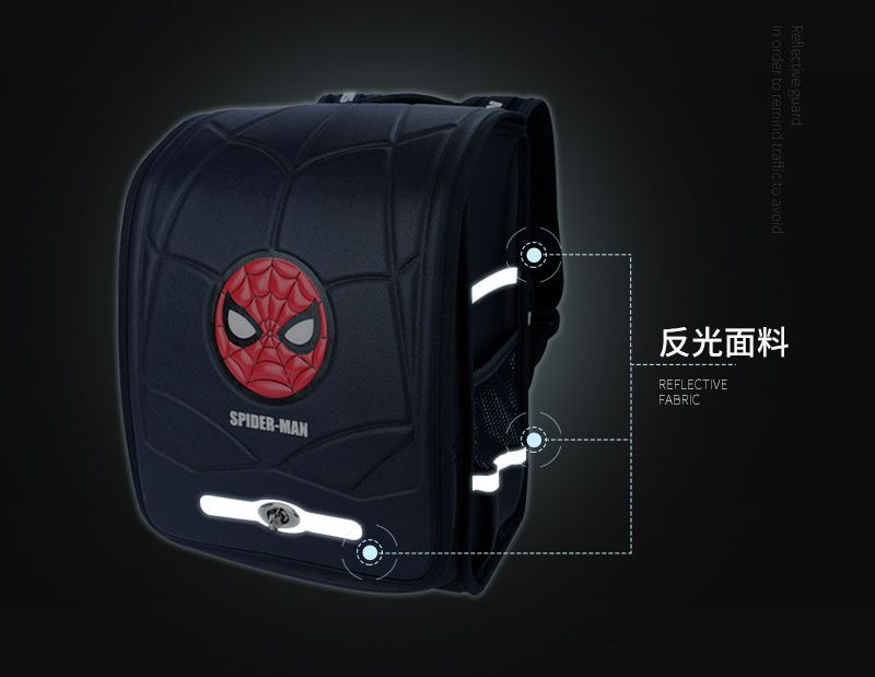 日式簡約大容量書包-卡通人物蜘蛛人-藍色 (建議90~120cm)-27x18x36cm