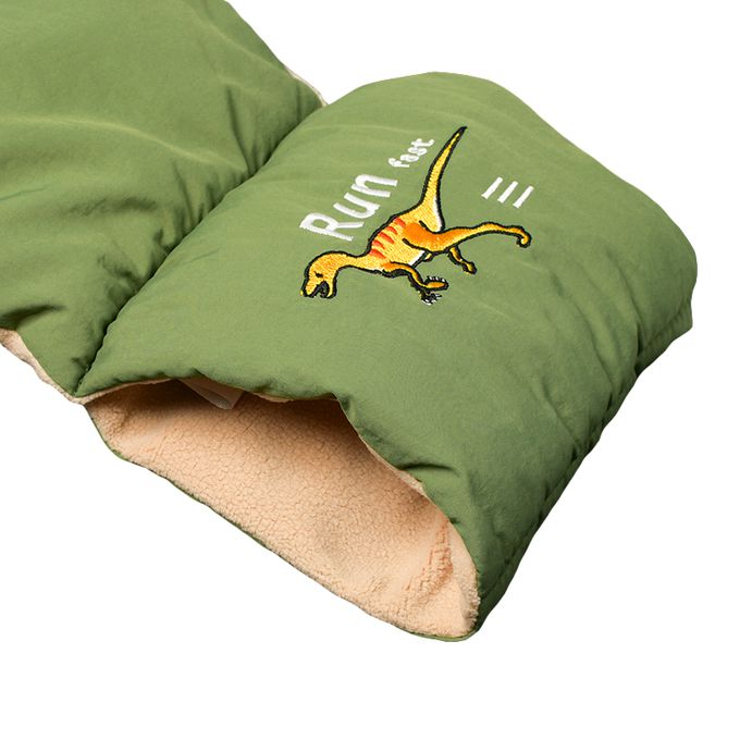 akachan honpo - 鋪棉圍巾-恐龍-軍綠色