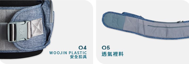 韓國 POGNAE - ALL NEW NO.5升級版機能型坐墊揹巾-復刻牛仔藍