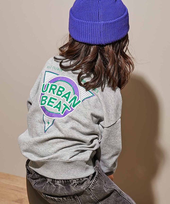 日本 devirock - 熱銷定番 印花縮口長袖上衣-黑貓-紫