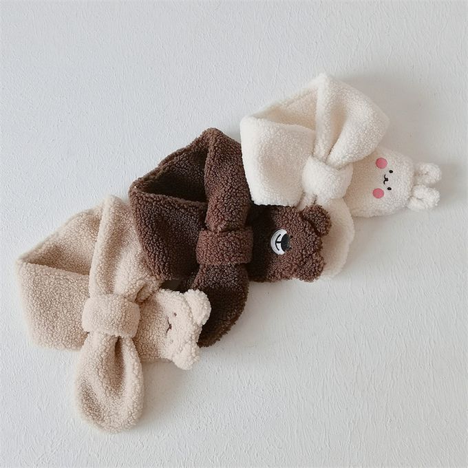 Love, Charlotte - 腮紅小白兔子泰迪絨保暖圍巾 (79cm 長 x 10.5 cm 寬 (建議年齡:3+))