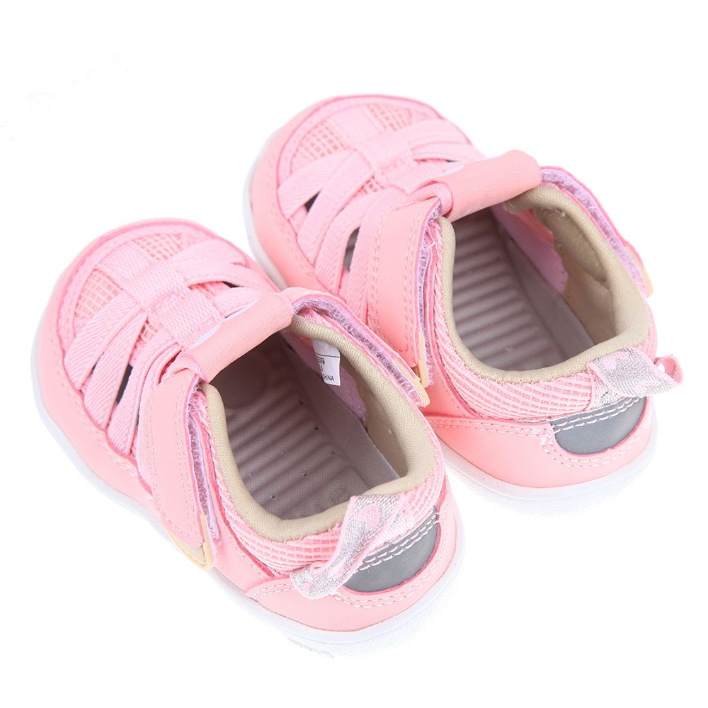 日本IFME - 粉紅色愛心寶寶機能水涼鞋-粉紅色