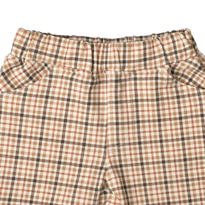 akachan honpo - 10分長經典褲 裏起毛-一般合身款-淺卡其色