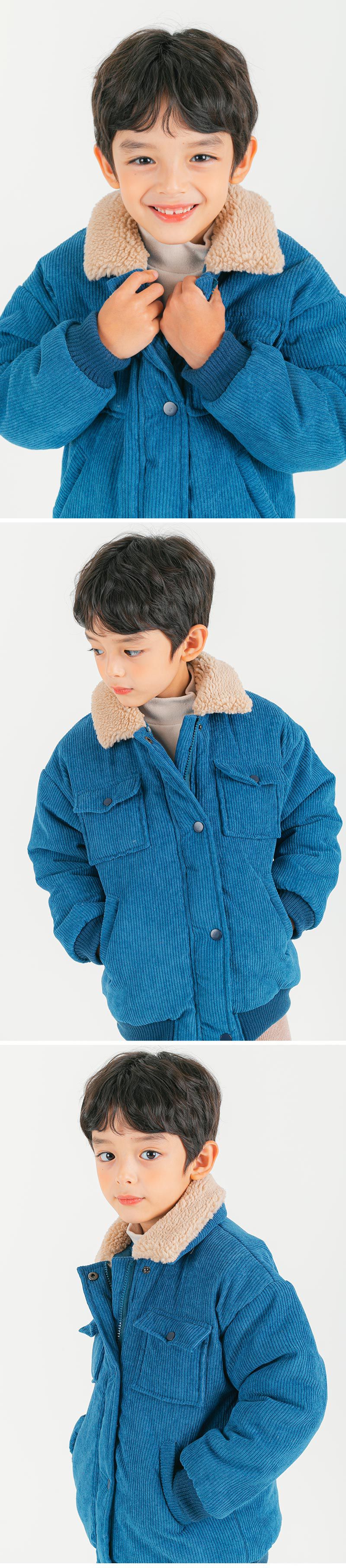 韓國 OZKIZ - (內鋪棉)燈芯絨縮袖口外套