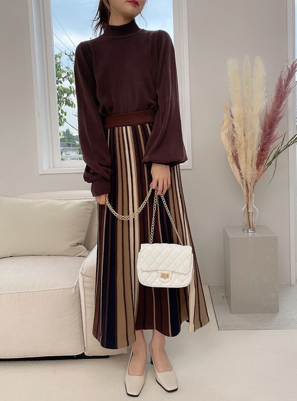 日本 GRL - 菱格紋金屬鏈仿皮小側背包-波爾多紫