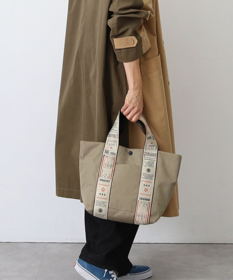 日本 COOCO - 尼龍印花粗帶手提包/托特包-黃 (W24*H26*D14cm)