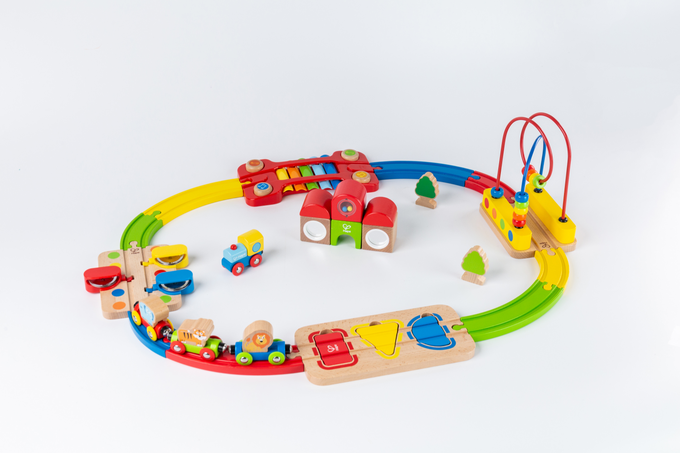 德國 Hape - 彩虹音樂木製軌道玩具
