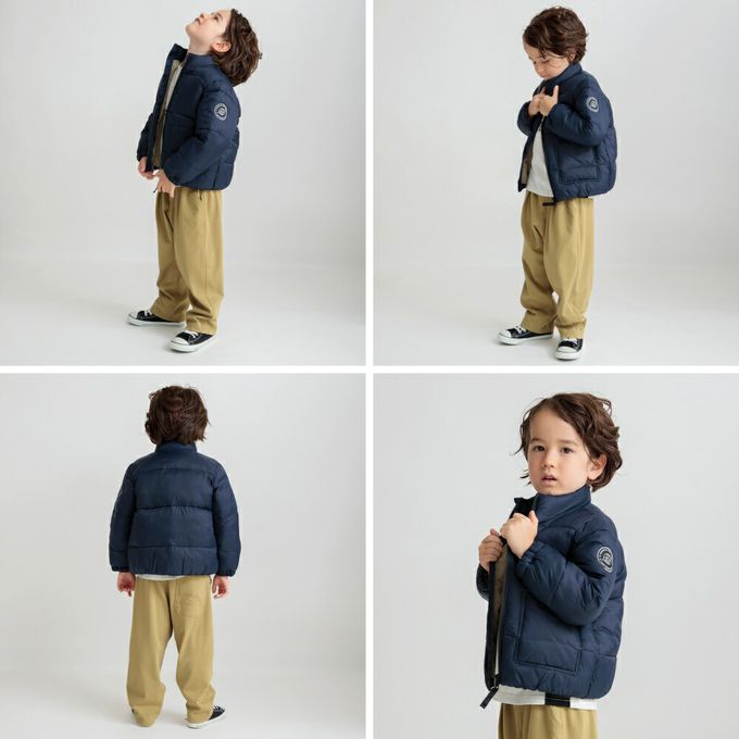 日本 BRANSHES - 酷帥又保暖輕盈鋪棉外套-軍綠x棕