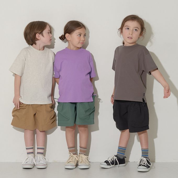 日本 b-ROOM - [低價]純棉柔軟素色T恤-炭灰