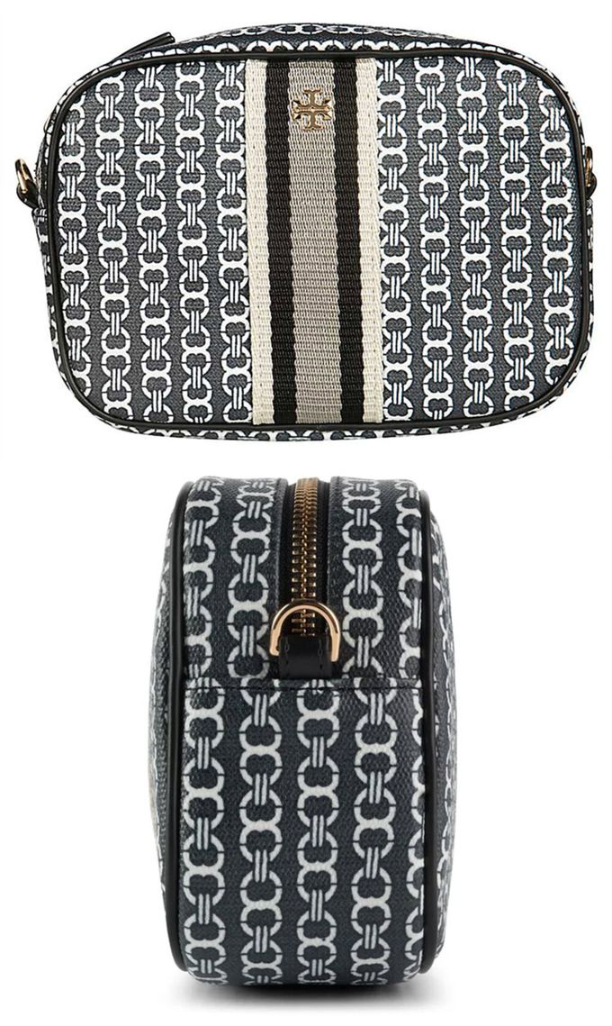 TORY BURCH - 印花尼龍斜背包 (灰白)