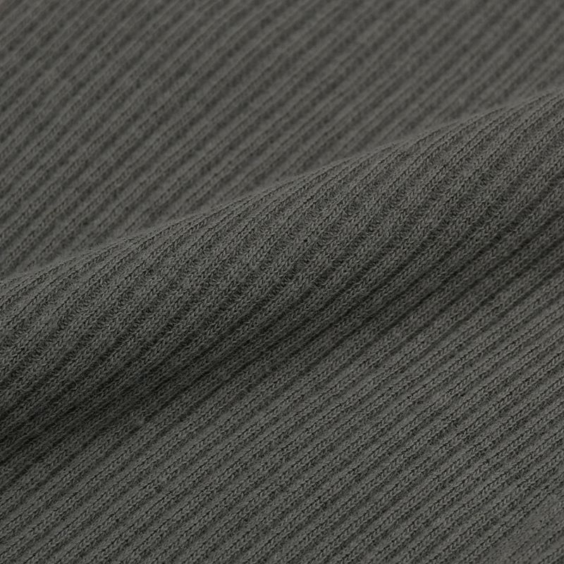 akachan honpo - 緊身褲有機棉-羅紋 褲腳開衩-深灰色