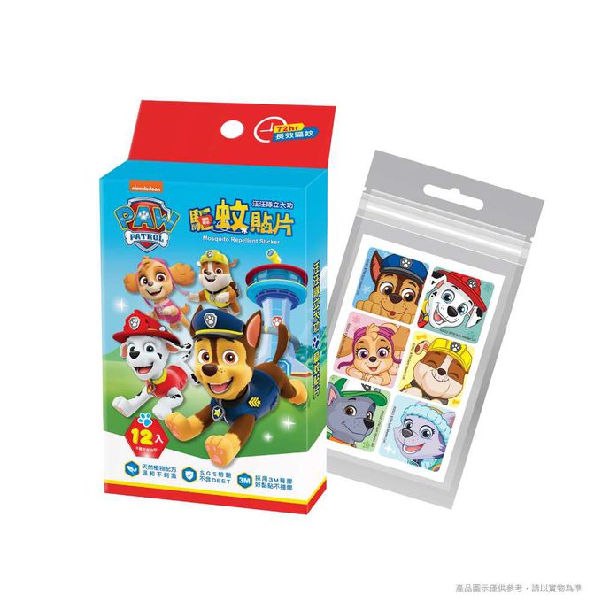 【台歐】汪汪隊防蚊貼片-12入/盒*2盒