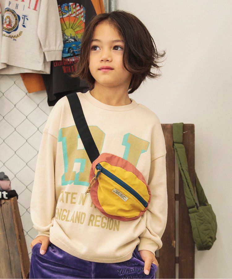 日本 BREEZE - 率性立體小包設計長袖上衣-紫x黑