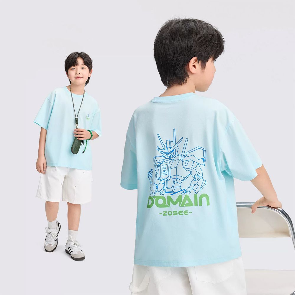 -3℃瞬間涼感短袖T-機器人-藍色