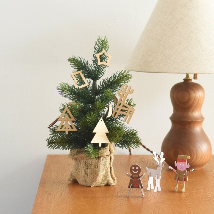 日本 kukka ja puu - 日本製 天然木輕量掛飾9件組-聖誕夜