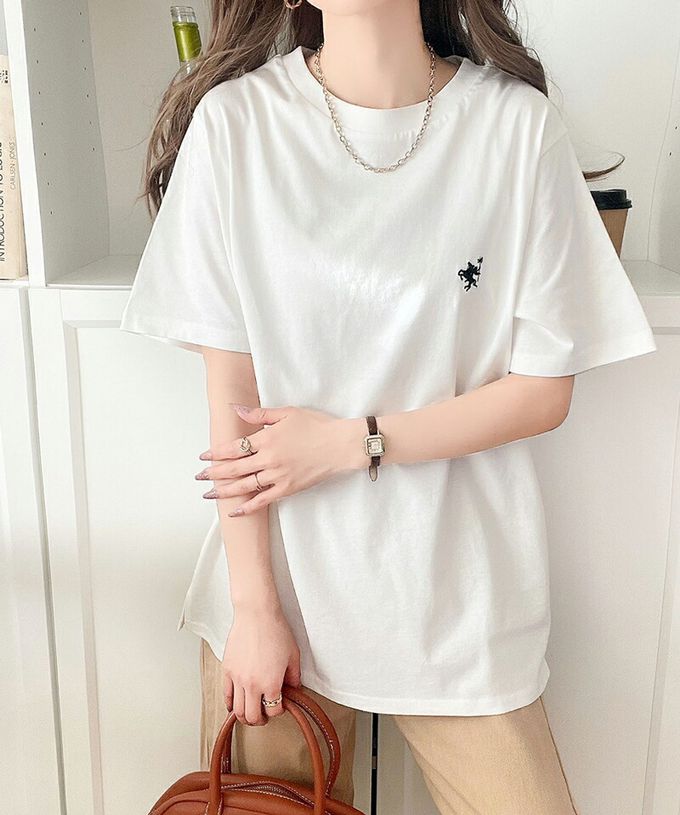 日本 Classical Elf - Java 純棉logo定番款短袖上衣-藍綠x棕