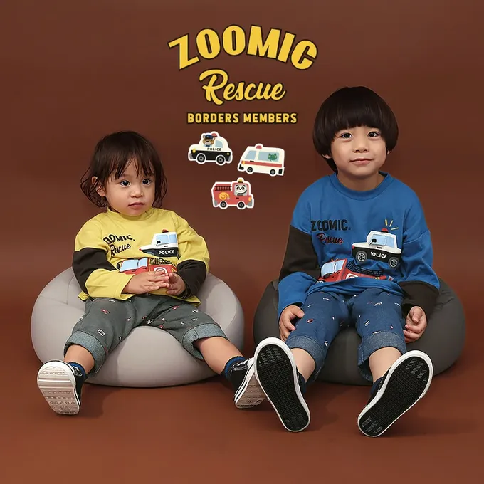 日本 ZOOLAND - 熊熊救援隊 立體翻翻長袖上衣-黃