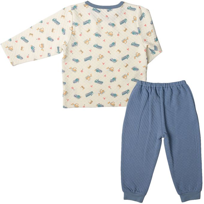 akachan honpo - 長袖家居服-工程車-藍色