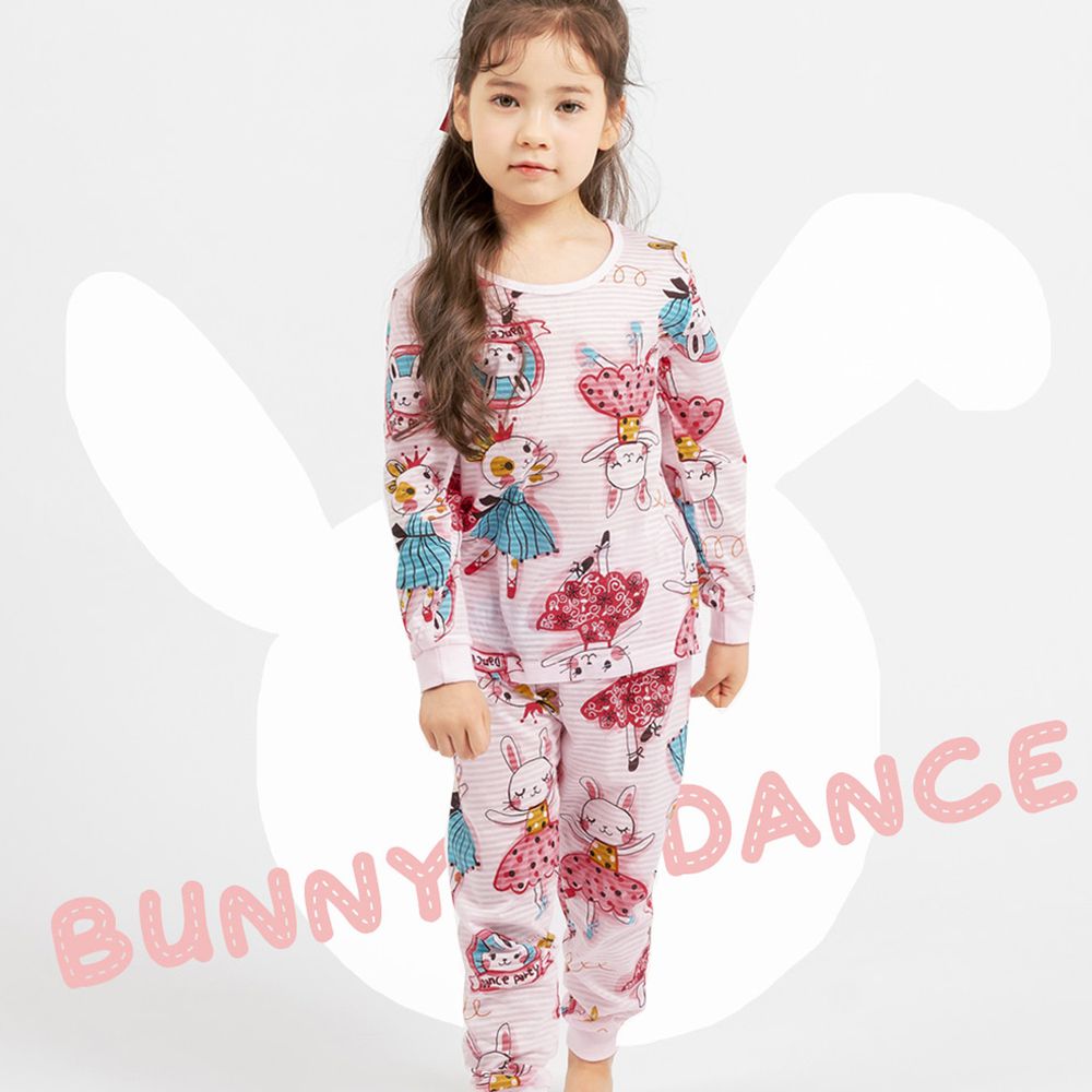 韓國 Mellisse - 韓製輕薄透氣9分袖家居服(無螢光棉)-跳舞兔子