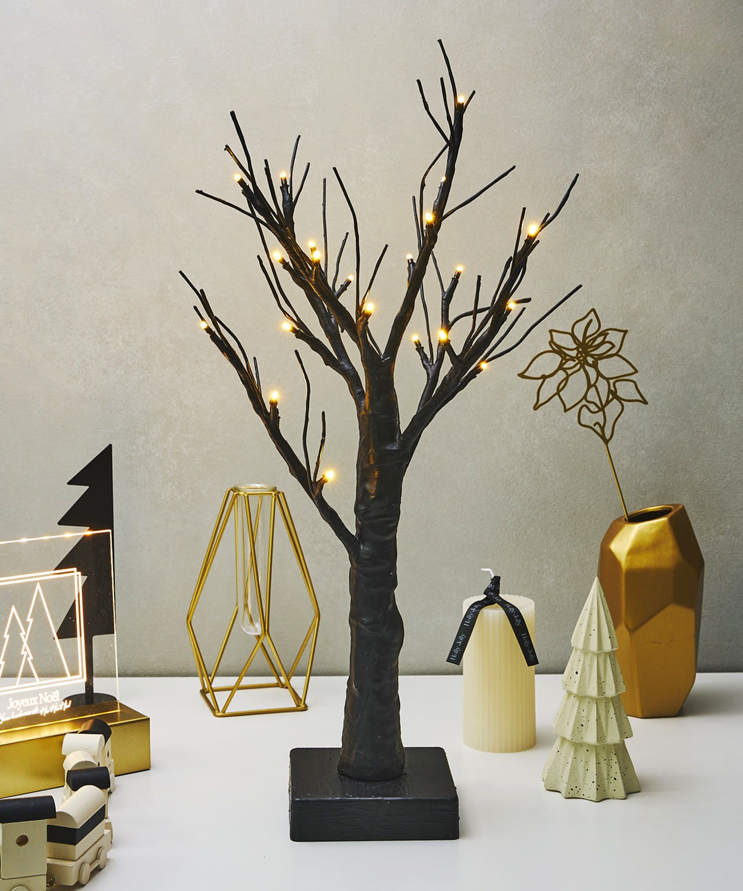 日本代購 - [期間限定] 聖誕氣氛裝飾分枝樹/擺飾-白