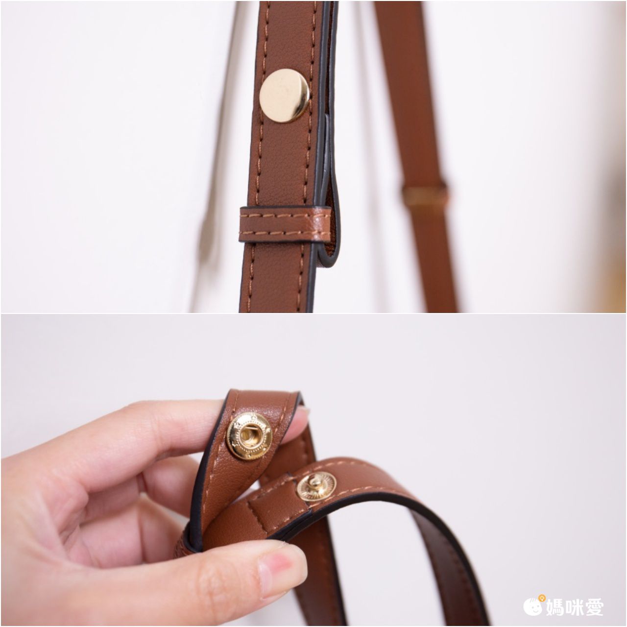 真皮質感腋下馬鞍包-附2種背帶-深棕色 (25x19x9cm)