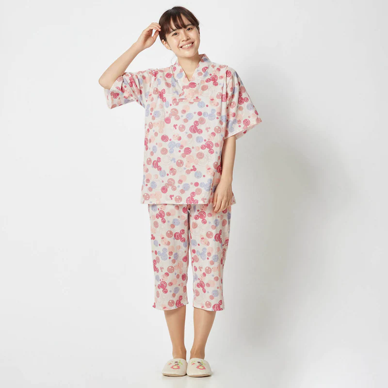 日本千趣會 - 迪士尼純棉甚平/家居服-(媽媽)小美人魚-水藍