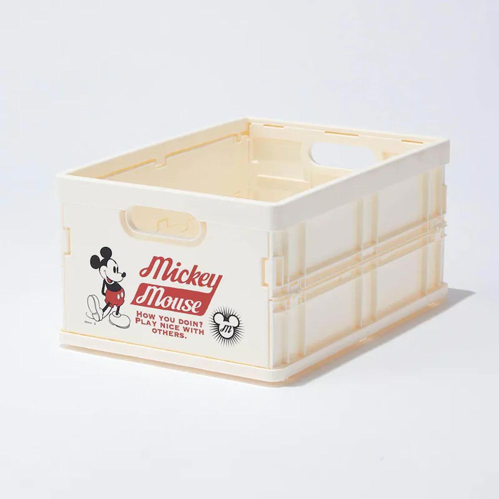 日本千趣會 - 迪士尼 日本製折疊式收納籃-米奇 (25x35x17cm)