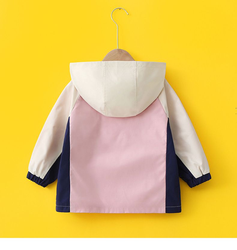 卡通人物史努比連帽防風外套/衝鋒外套-SNOOPY與BELLE-粉色