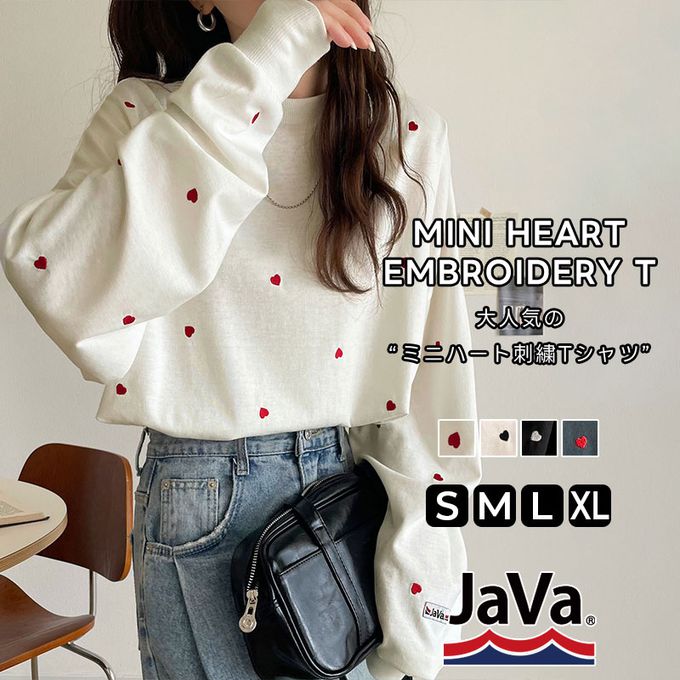 日本 Classical Elf - Java 滿版甜蜜心型長袖上衣-黑x白