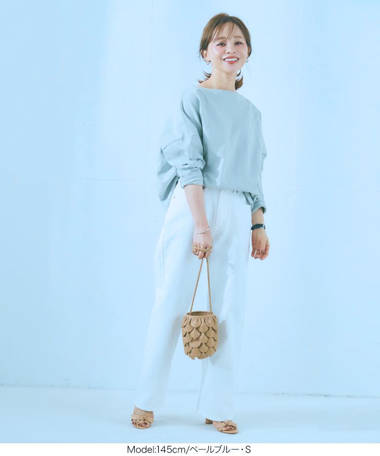 日本 Kobe Lettuce - 聯名款 船領百搭長袖上衣-素色-芥黃