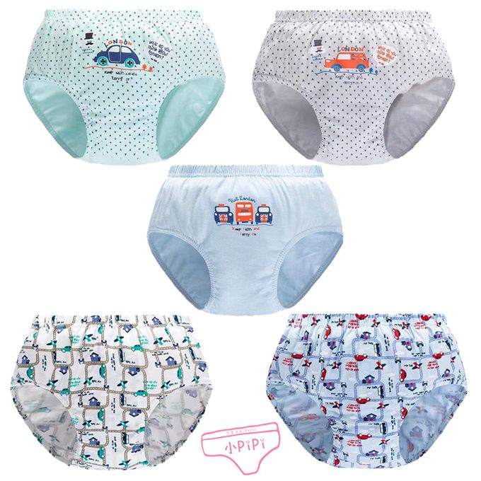 小 pipi - 純棉兒童三角內褲5件組_男童-汽車之旅