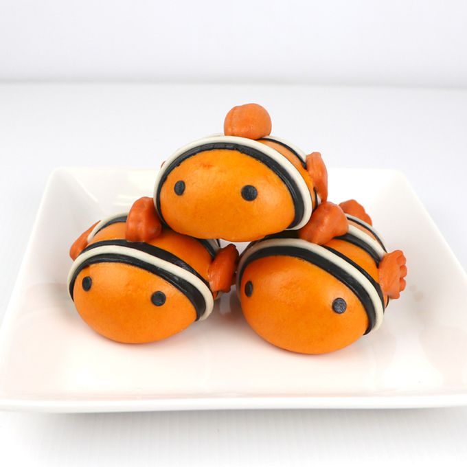 艾酷奇 - 悠游海洋 造型包子-小丑魚包子(芝麻麻吉)X2、藍虎鯨包子(紅豆麻吉)X2、烏龜(奶油綠豆沙)X2-300公克±3%(50公克X6入