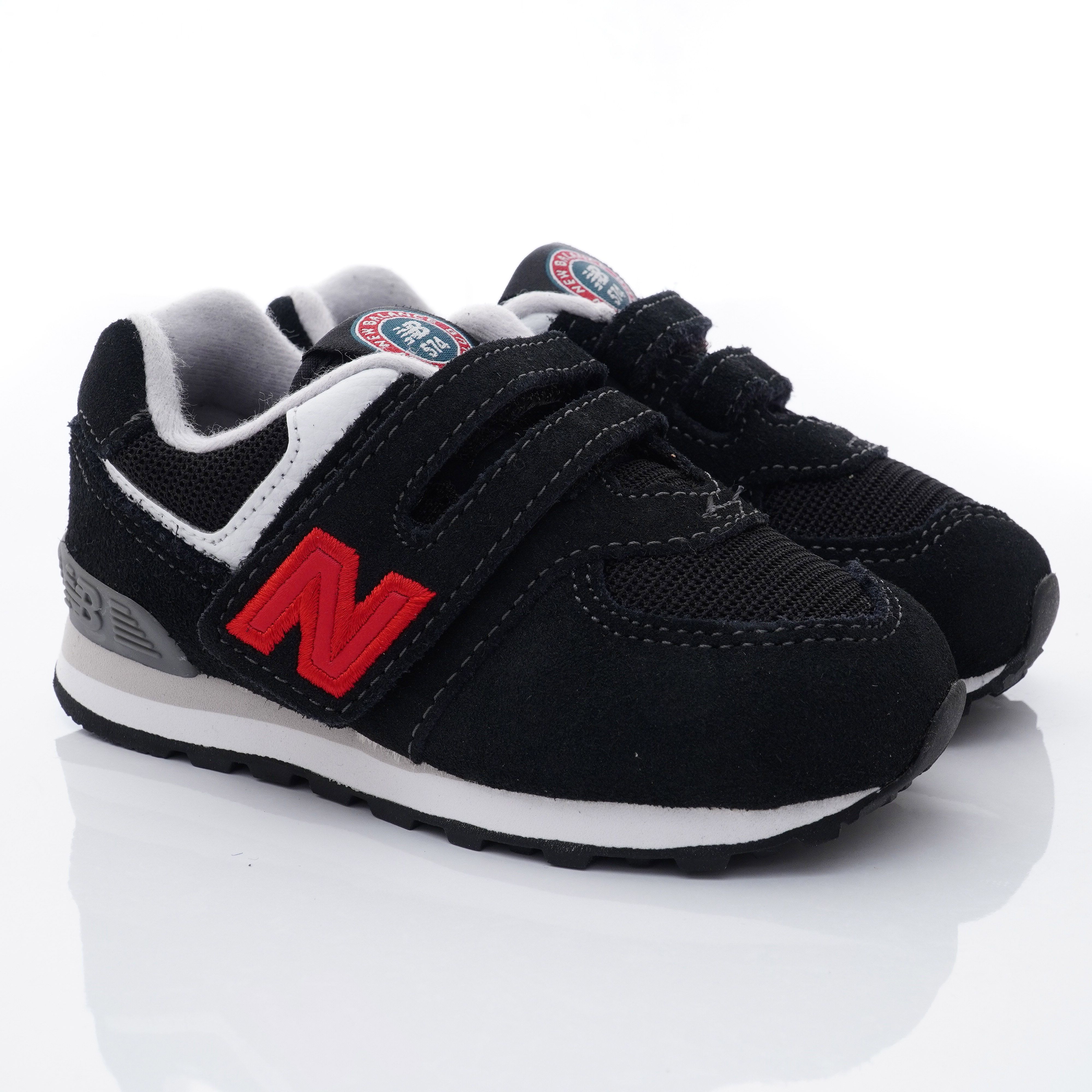 New Balance - NB313系列大絆帶休閒鞋款(小童段)-黑/深紅