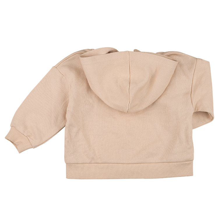 akachan honpo - 連帽外套-毛圈內裡-淺卡其色